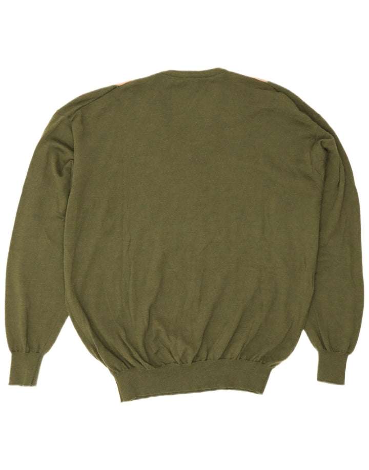 Novelli - Jersey con cuello en V para hombre IT 58 2XL Caqui Argyle/Diamante