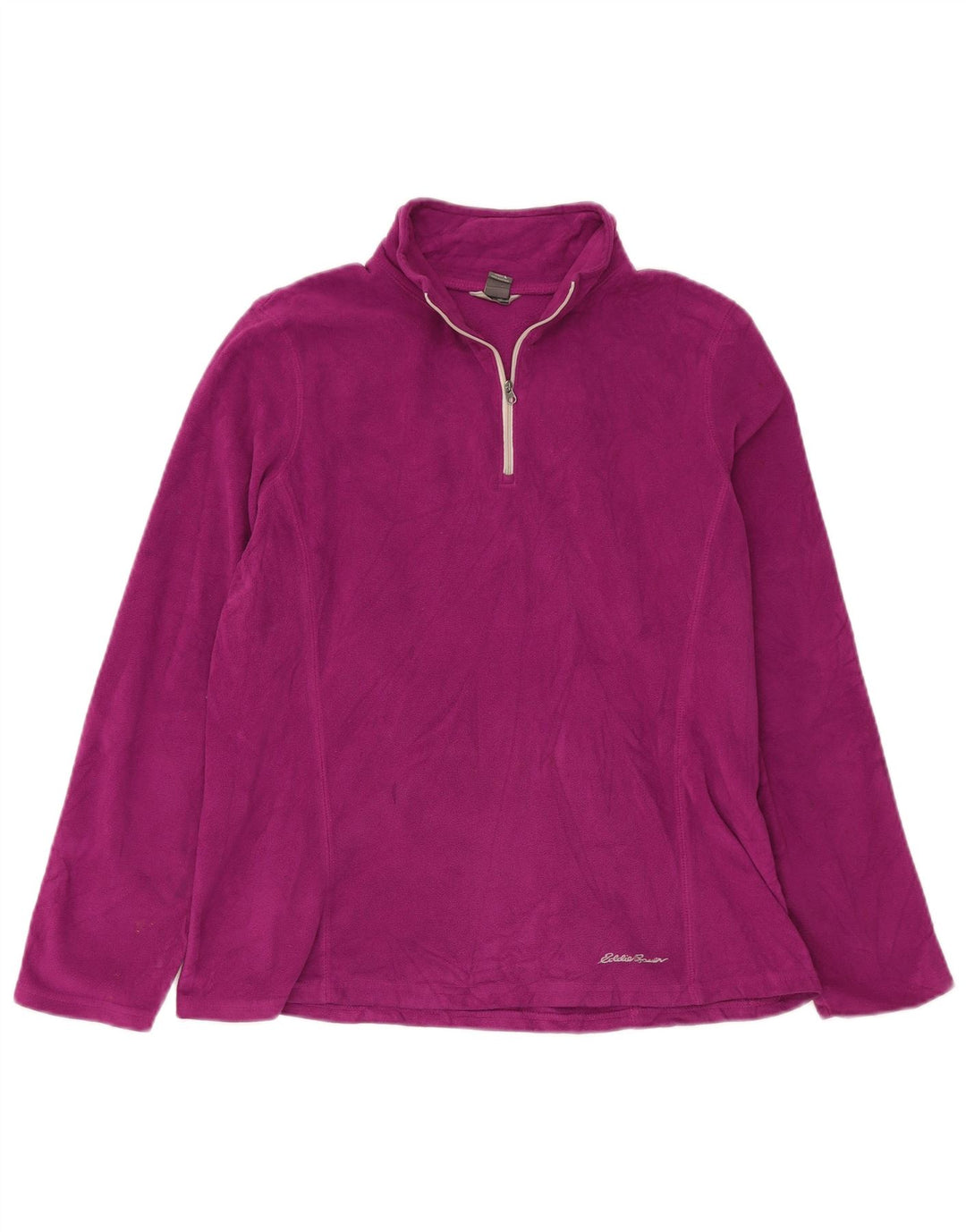 EDDIE BAUER Jersey polar con cuello y cremallera para mujer UK 46 Poliéster morado grande