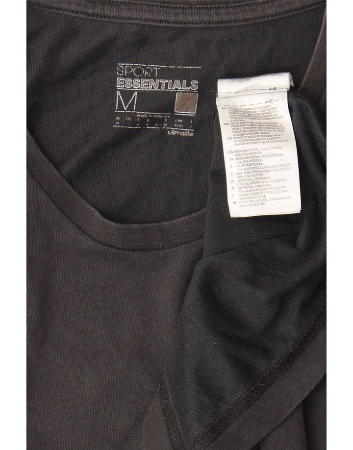 Adidas Mens Climalite Camiseta Top Medio Negro Algodón