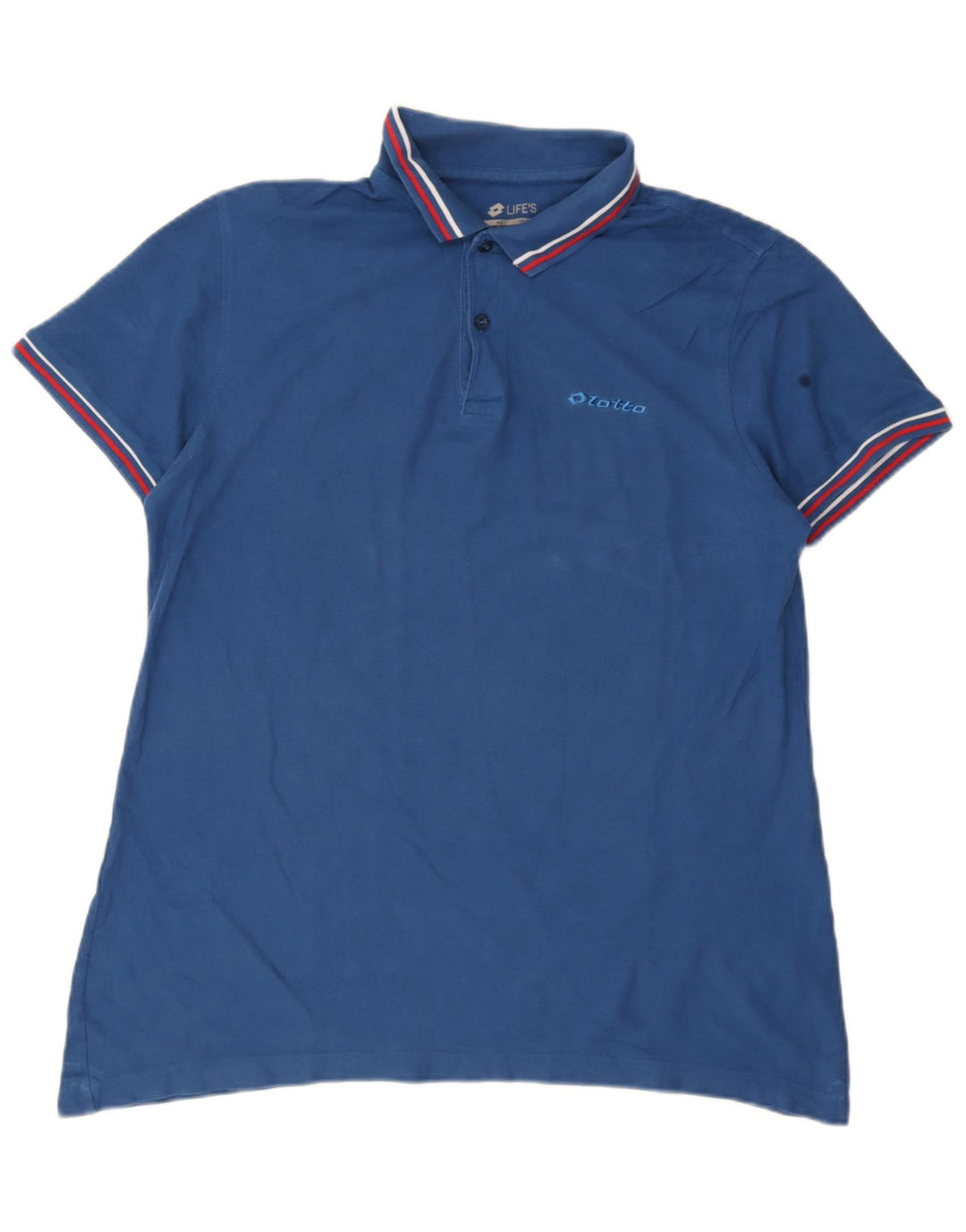 Polo Lotto Hombre Grande Azul Algodón