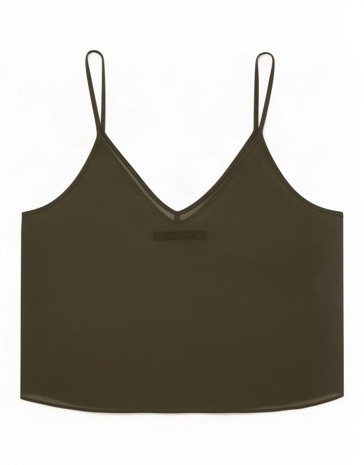 Zara Top corto transparente para mujer UK 12 Medium Khaki