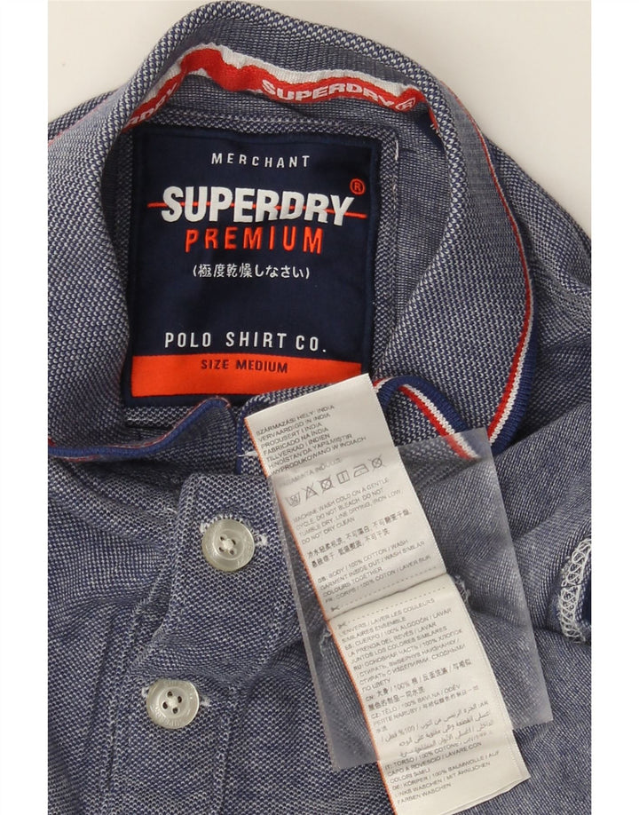 Superdry Polo De Algodón Con Motivos Azul Medio Para Hombre