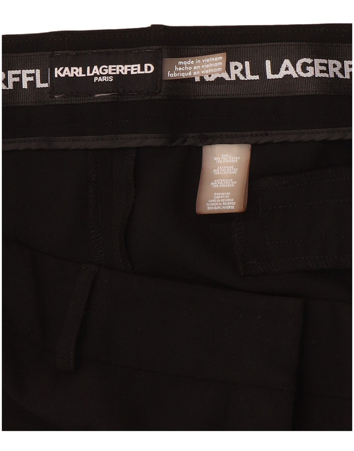 KARL LAGERFELD Pantalones Casuales Rectos Mujer W36 L28 Poliéster Negro