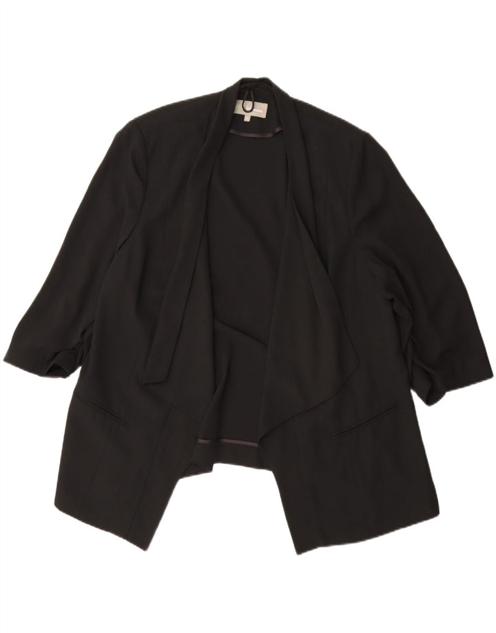 Marks & Spencer Chaqueta Americana Abierta de Manga 3/4 para Mujer UK 20 2XL Negro