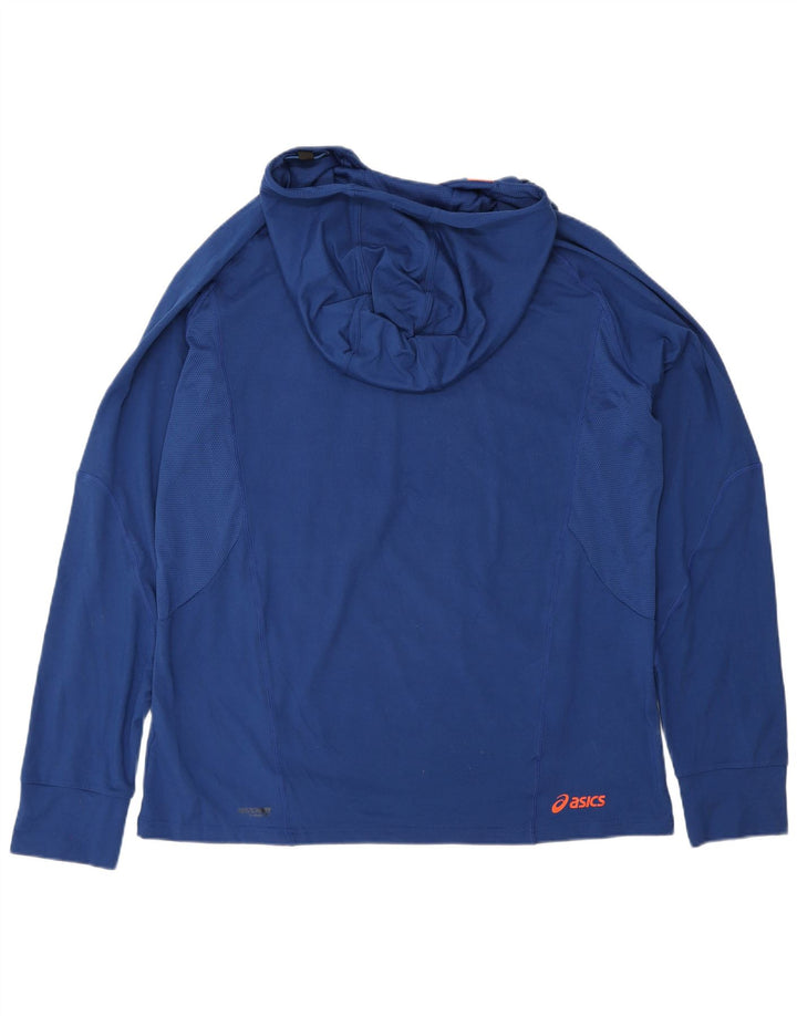 Asics Hombre Con Capucha Top Manga Larga XL Poliéster Azul