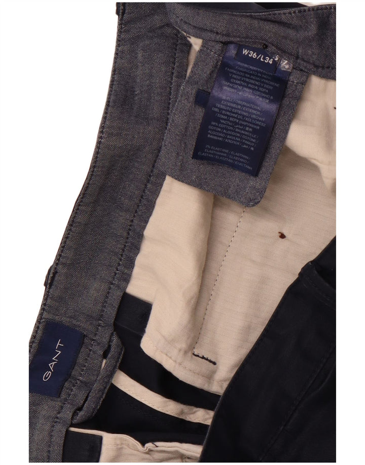 GANT Pantalón chino recto para hombre W36 L34 Azul marino Algodón