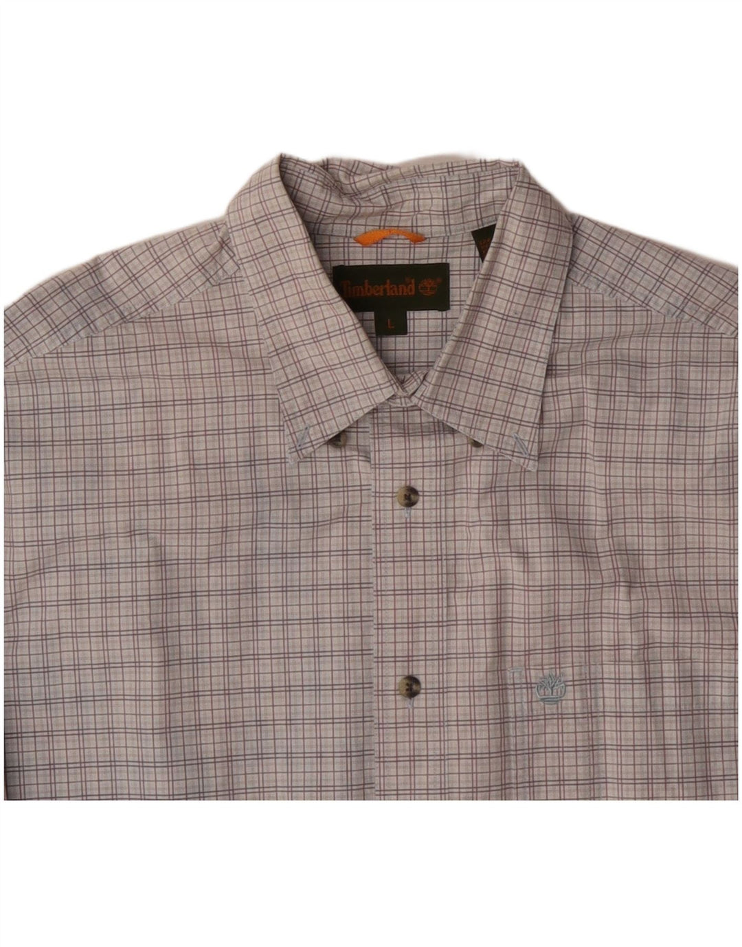 TIMBERLAND Camisa Hombre Grande Gris Cuadros Algodón