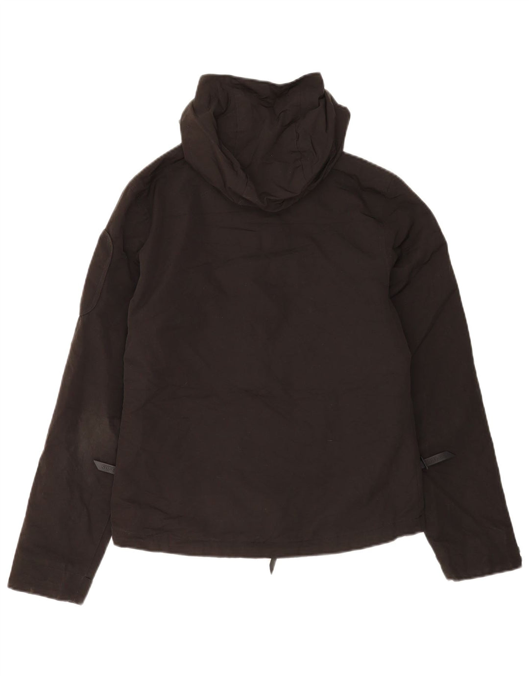 Superdry Chaqueta Impermeable Con Capucha Gráfica Para Mujer UK 8 Small Poliéster Negro