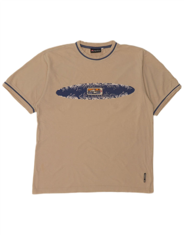 LOTTO Camiseta Gráfica Hombre Top Algodón Beige Medio