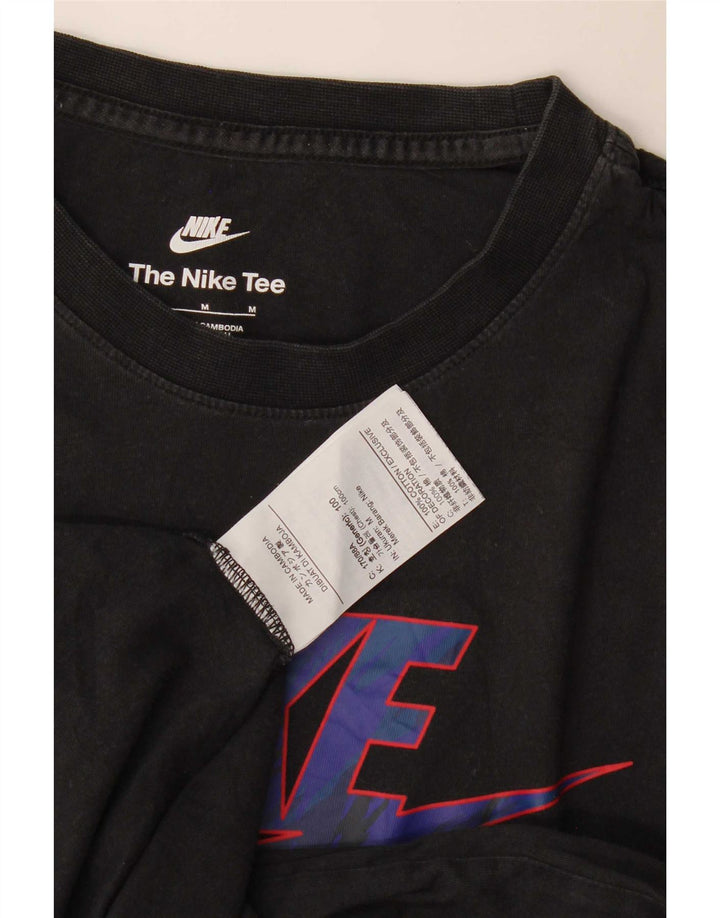 Nike Camiseta gráfica para hombre Top mediano de algodón negro