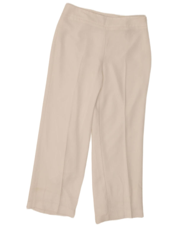Marks & Spencer Pantalones casuales de cintura alta para mujer UK 44 Large W32 L30 Blanco