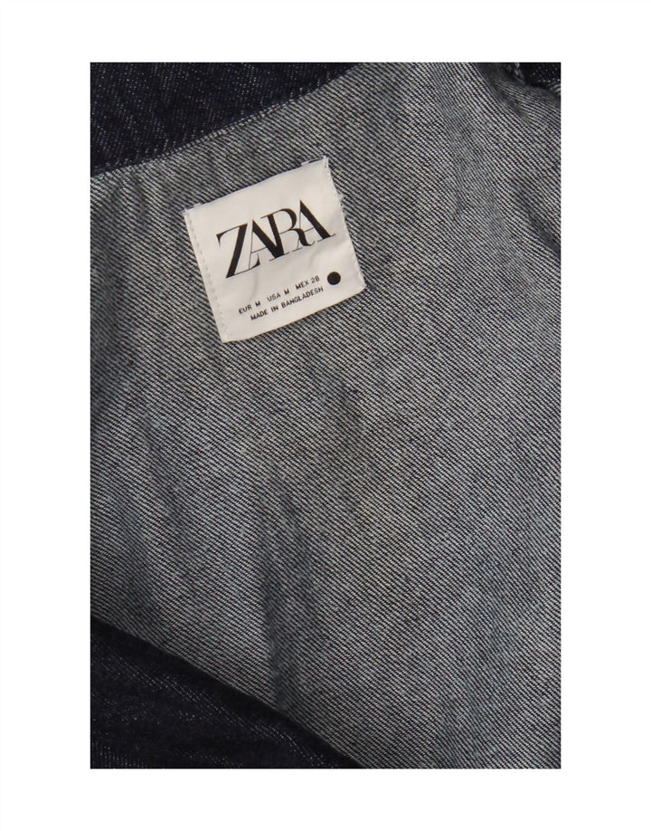Zara Mujer Denim Playsuit UK 12 Medium Azul Marino