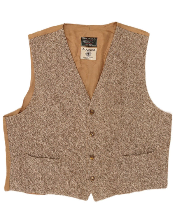 Porto Di Panama Chaleco Hombre IT 54 XL Lana Marrón