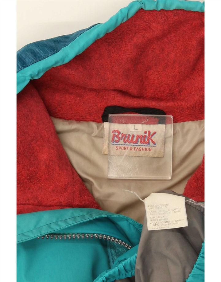 Brunik Chaqueta Anorak Polar para Hombre UK 40 Large Azul Colorblock Poliéster