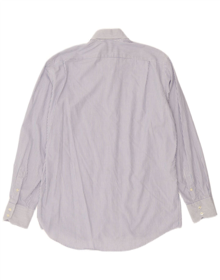 Camisa Lacoste Hombre Talla 40 Mediana Algodón Rayas Azul Marino
