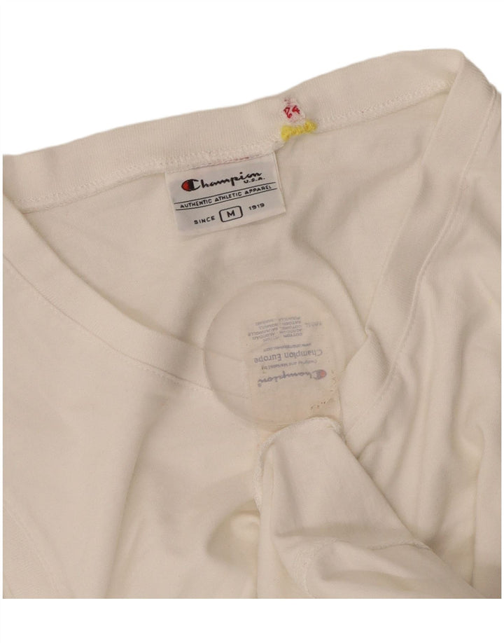 Champion Camiseta sin mangas gráfica para mujer UK 12 Medium White Cotton