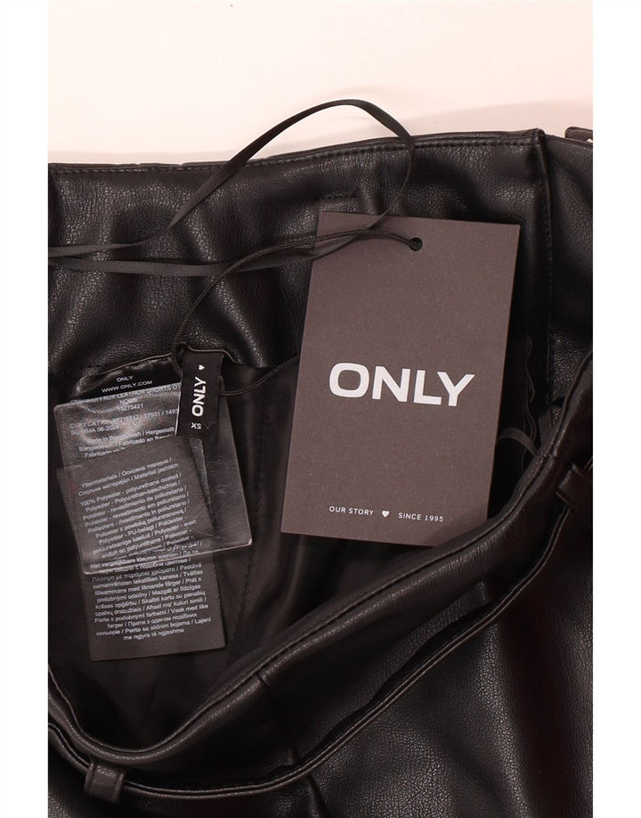 Only Mujer Shorts De Piel Sintética XS W25 Poliéster Negro