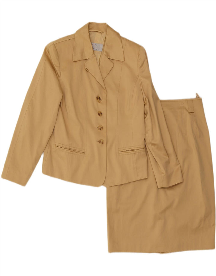BOGNER Conjunto de falda de 2 piezas con 4 botones para mujer US 10 Grande W29 Algodón beige