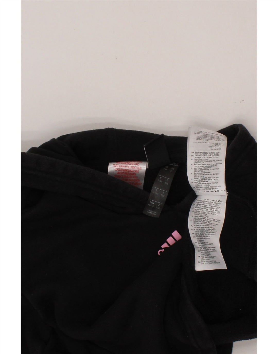 ADIDAS Jersey con capucha corta para niña 7-8 años Algodón negro