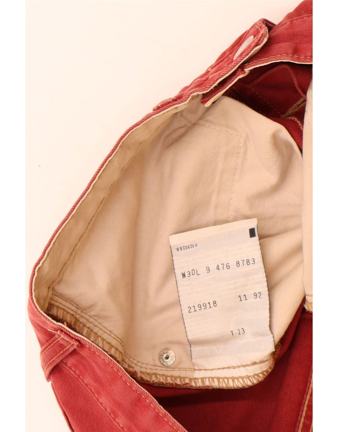LEVI'S Mens 476 pantalones cortos de mezclilla W30 algodón rojo medio