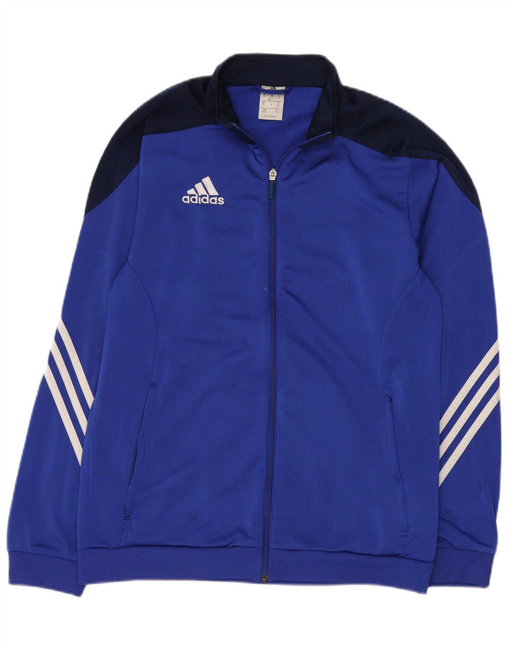 Adidas Hombre Chándal Top Chaqueta Azul Medio Poliéster