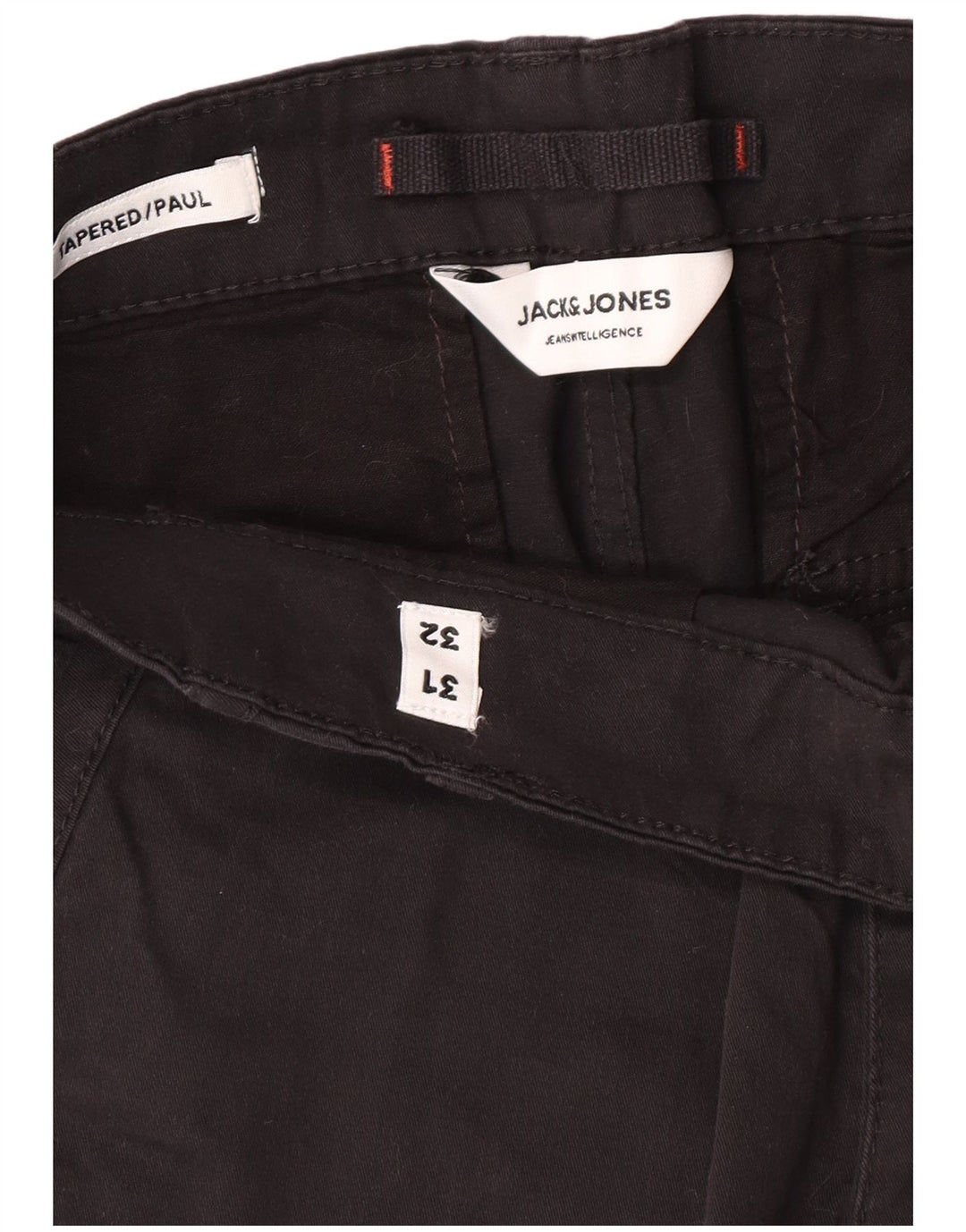 JACK & JONES Pantalones cargo Paul Tapered para hombre W31 L32 Clásico de algodón negro