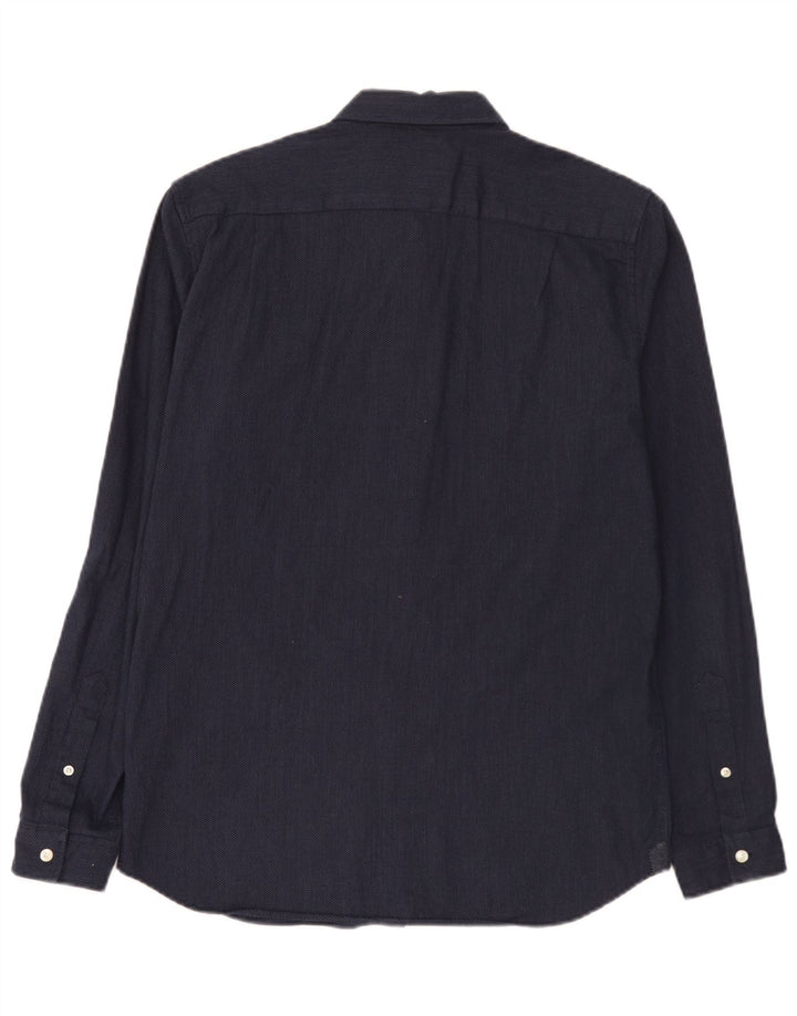 Camisa Lacoste Hombre Regular Fit Talla 40 Mediana Algodón Manchado Azul Marino