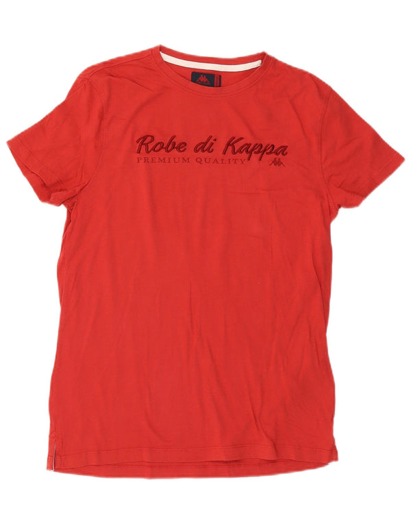 KAPPA Camiseta gráfica para mujer Top UK 12 Medium Red Cotton