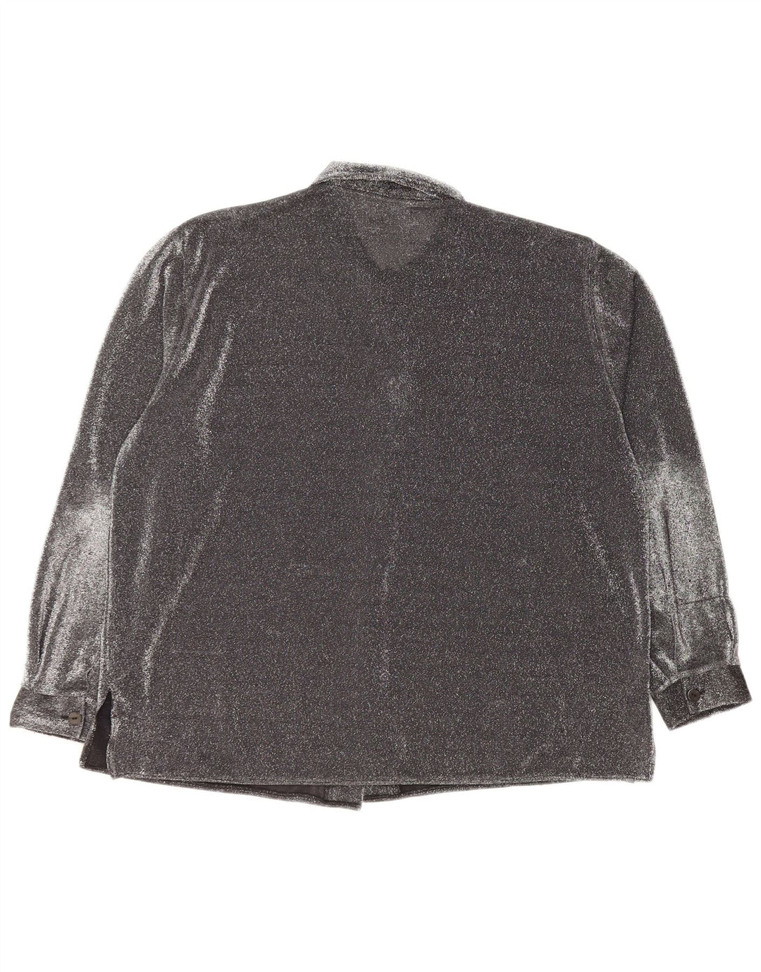 VINTAGE Blusa camisa de gran tamaño para mujer Reino Unido 16 Poliéster moteado negro grande