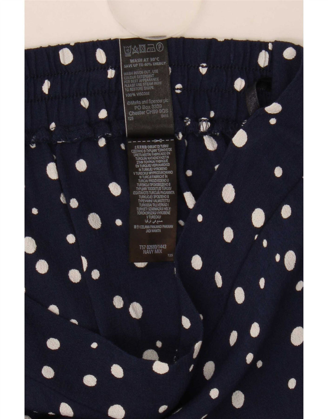 Marks & Spencer Bermudas para mujer UK 12 Medium W32 Azul marino manchado