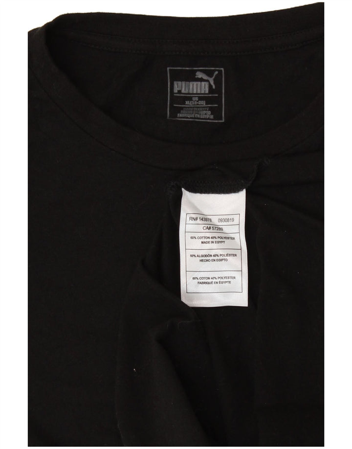 PUMA Camiseta gráfica de manga larga para niñas 15-16 años XL Algodón negro