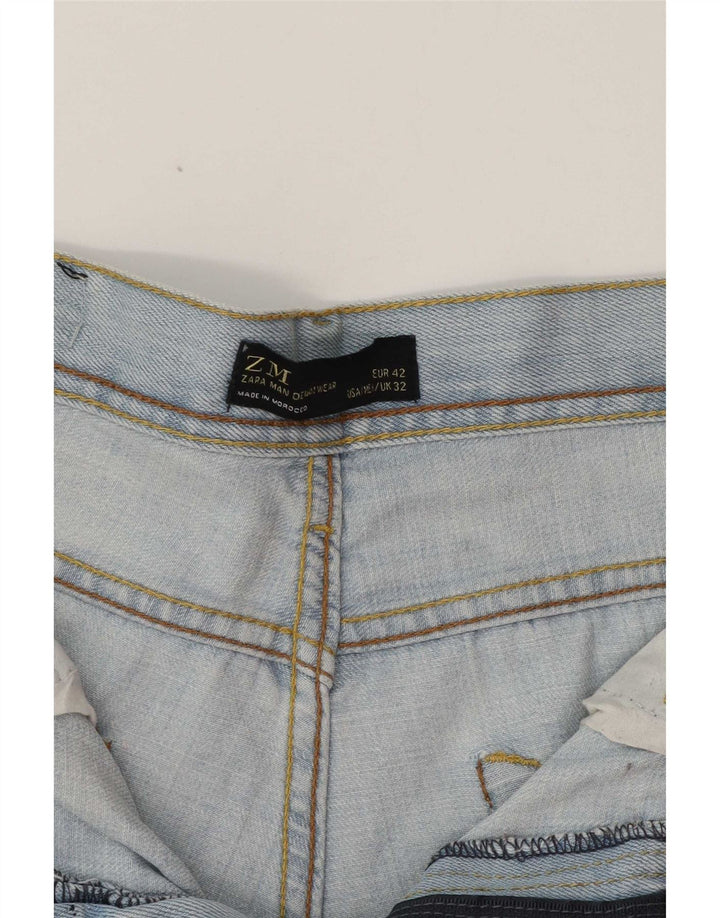 Zara Jeans rectos para hombre EU 42 Large W32 L32 Azul