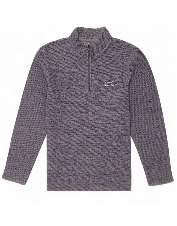 Weird Fish - Sudadera con cuello y cremallera para hombre, talla XL, algodón azul