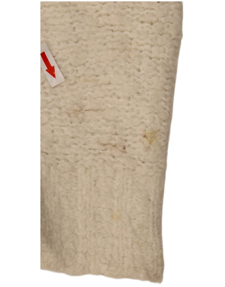 Vintage mujeres de gran tamaño barco cuello jersey suéter Reino Unido 14 blanco medio