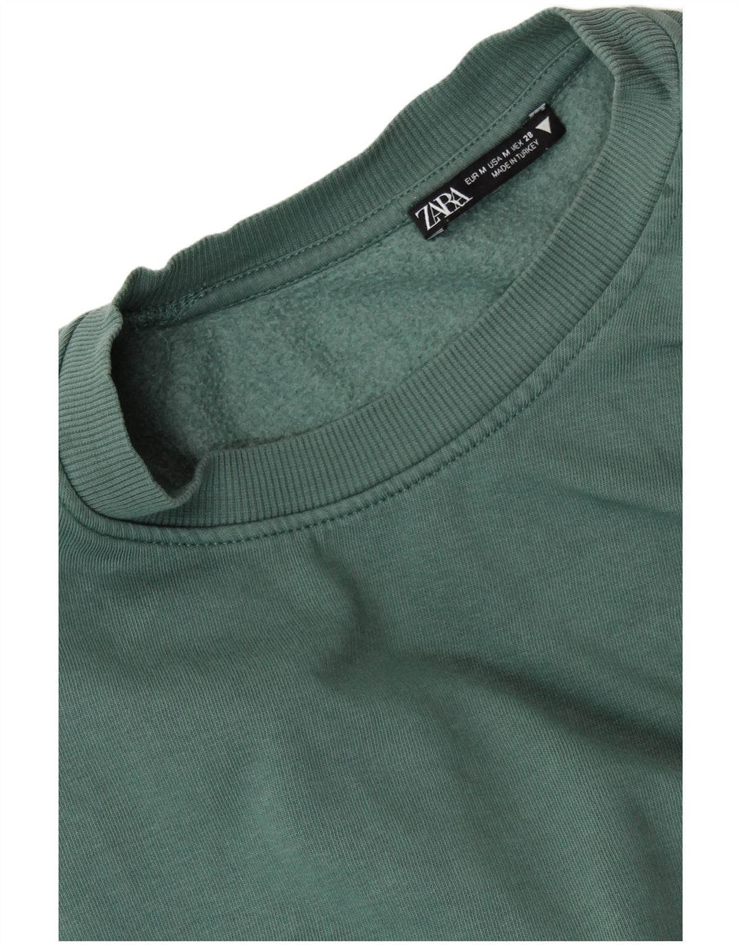 ZARA Mujer Crop Sudadera Jumper UK 44 Verde Medio