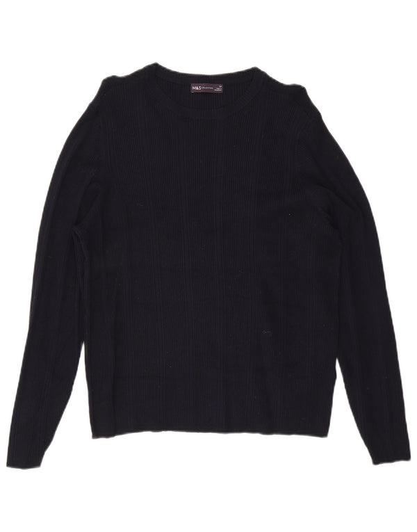 Marks & Spencer Jersey con Cuello Barco para Mujer UK 22 3XL Viscosa Azul Marino