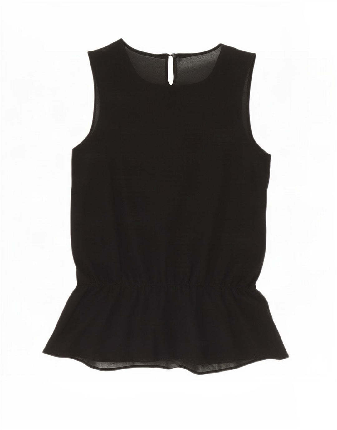 Zara Mujer Blusa Sin Mangas Top UK 6 XS Poliéster Negro