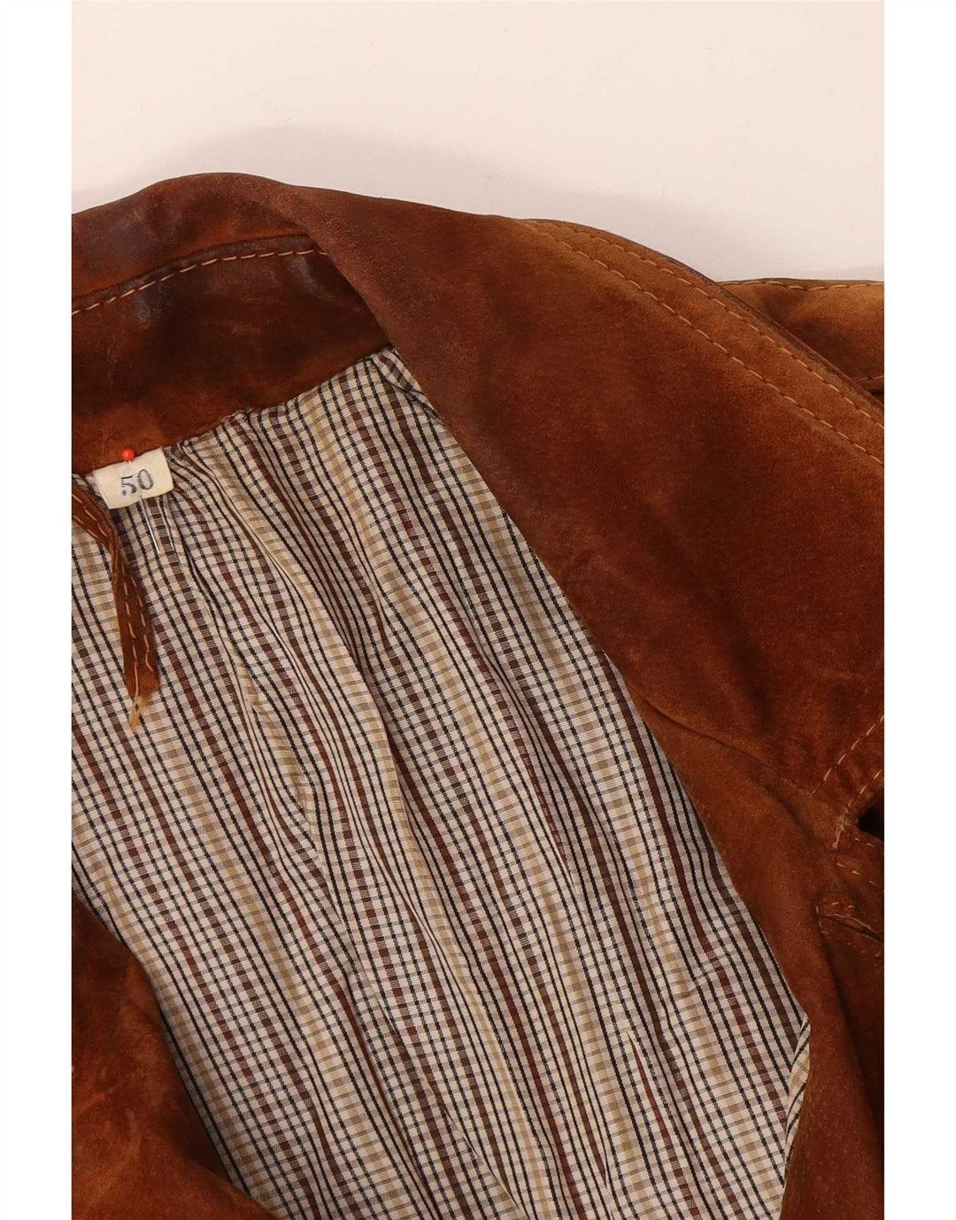 Vintage hombres ante chaqueta IT 50 grande beige