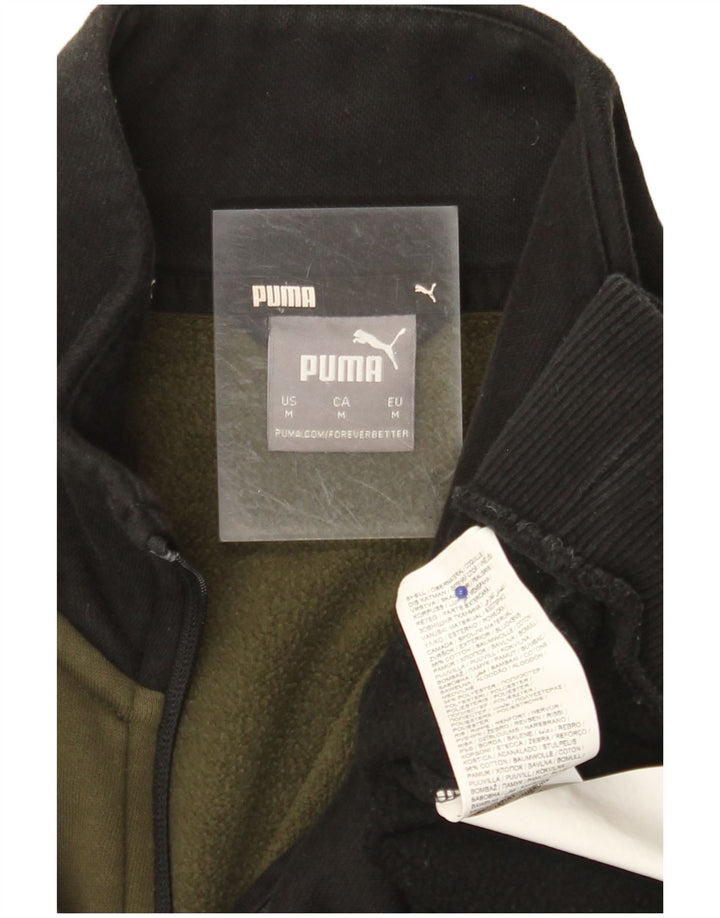 PUMA Chaqueta superior de chándal para hombre Algodón color block mediano negro
