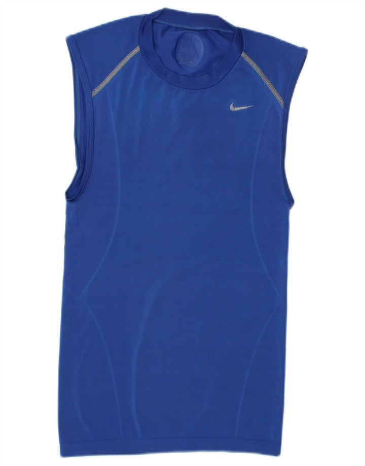 NIKE Womens Vest Top UK 14 Large Blue