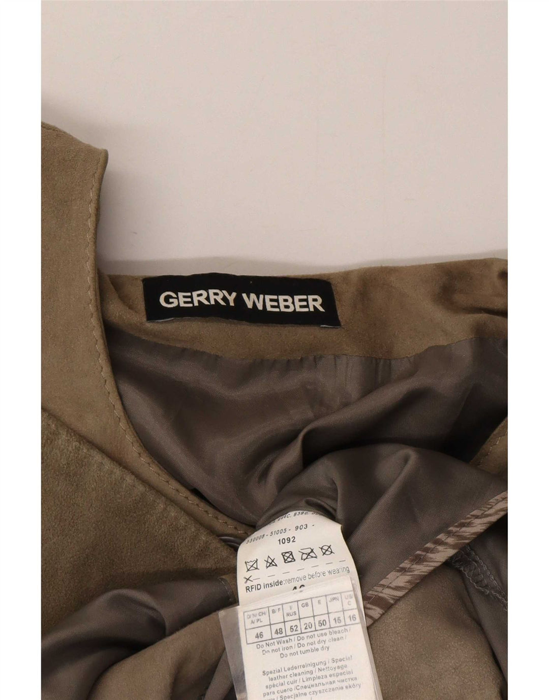 Gerry Weber Chaqueta de ante para mujer UK 20 2XL Cuero gris