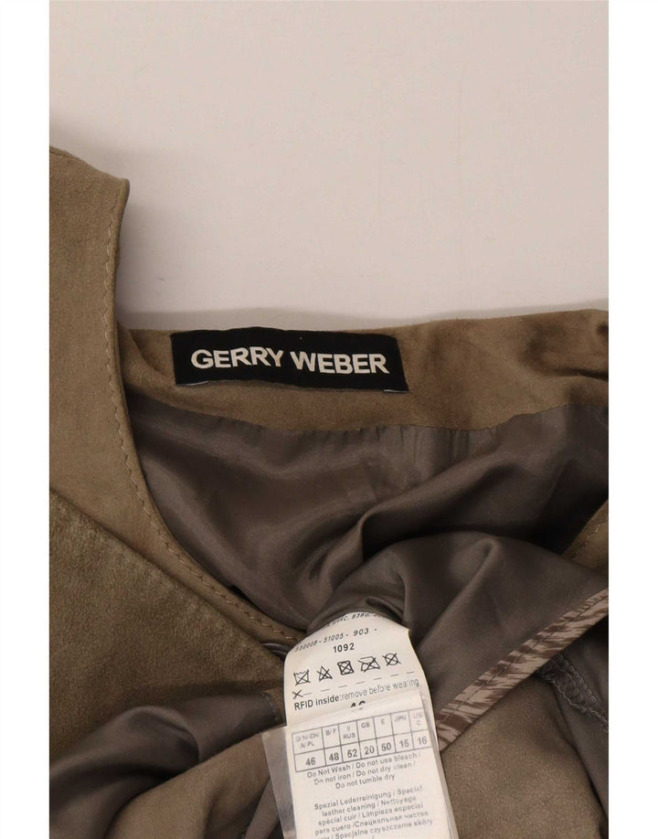 Gerry Weber Chaqueta de ante para mujer UK 20 2XL Cuero gris