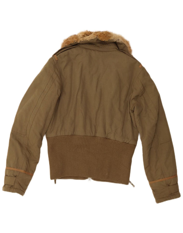 Woolrich Chaleco acolchado militar para mujer UK 10 Small Green Nylon