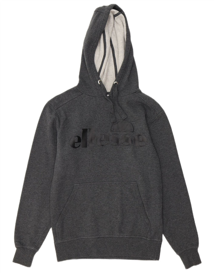 ELLESSE Mens Graphic Hoodie Jumper Small Grey Cotton