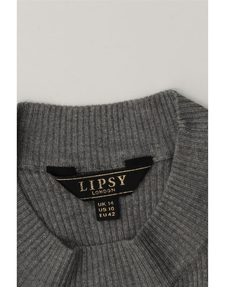 Vestido estilo jersey para mujer Lipsy UK 44 Viscosa gris medio