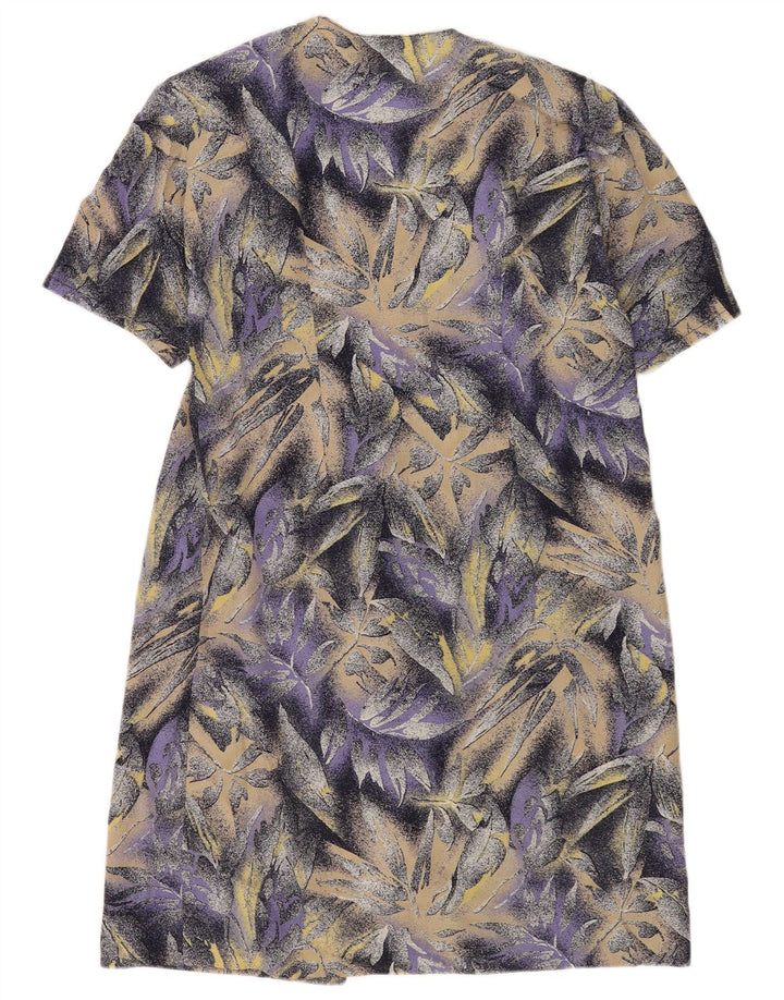 Vintage mujer cambio vestido Reino Unido 14 medio púrpura floral