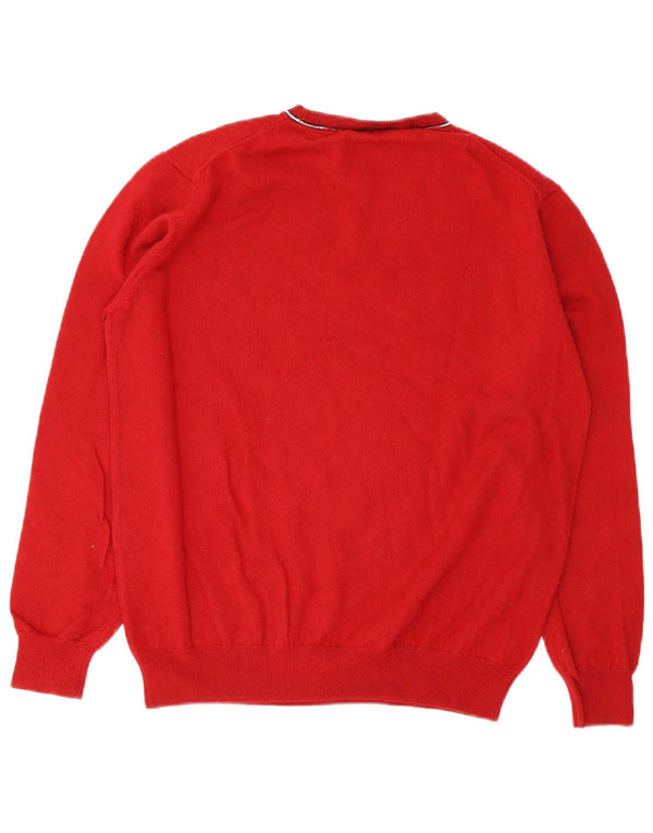 Harmont & Blaine Jersey de cuello redondo para mujer UK 20 2XL Algodón rojo