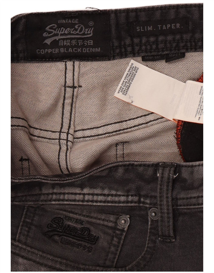 SUPERDRY Vaqueros ajustados y ajustados para hombre W30 L32 Algodón gris