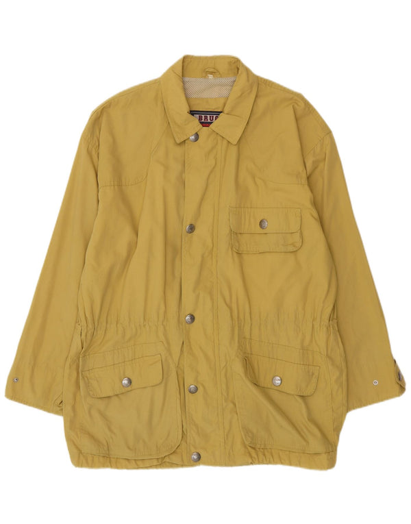 BRUGI Mens Loose Fit Utility Jacket UK 38 Medium Yellow Polyester