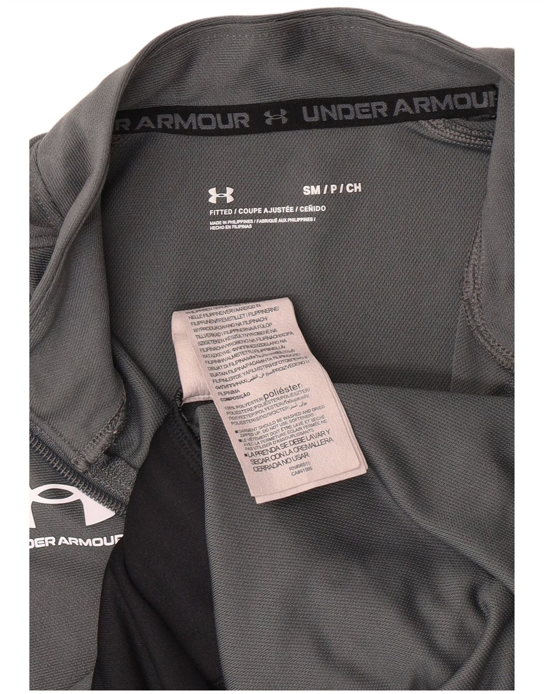 UNDER ARMOUR Chaqueta superior de chándal para mujer Reino Unido 10 Poliéster gris pequeño